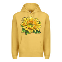 Antique Gold starburst greenburst sunflower Premium Hoodie - LillyAllenDesigns