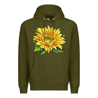 Army Green starburst greenburst sunflower Premium Hoodie - LillyAllenDesigns