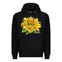 Black starburst greenburst sunflower Premium Hoodie - LillyAllenDesigns