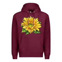 Burgundy starburst greenburst sunflower Premium Hoodie - LillyAllenDesigns
