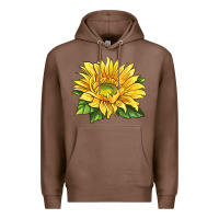 Chestnut starburst greenburst sunflower Premium Hoodie - LillyAllenDesigns