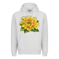 Dove Grey starburst greenburst sunflower Premium Hoodie - LillyAllenDesigns