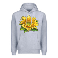 Heather Grey starburst greenburst sunflower Premium Hoodie - LillyAllenDesigns