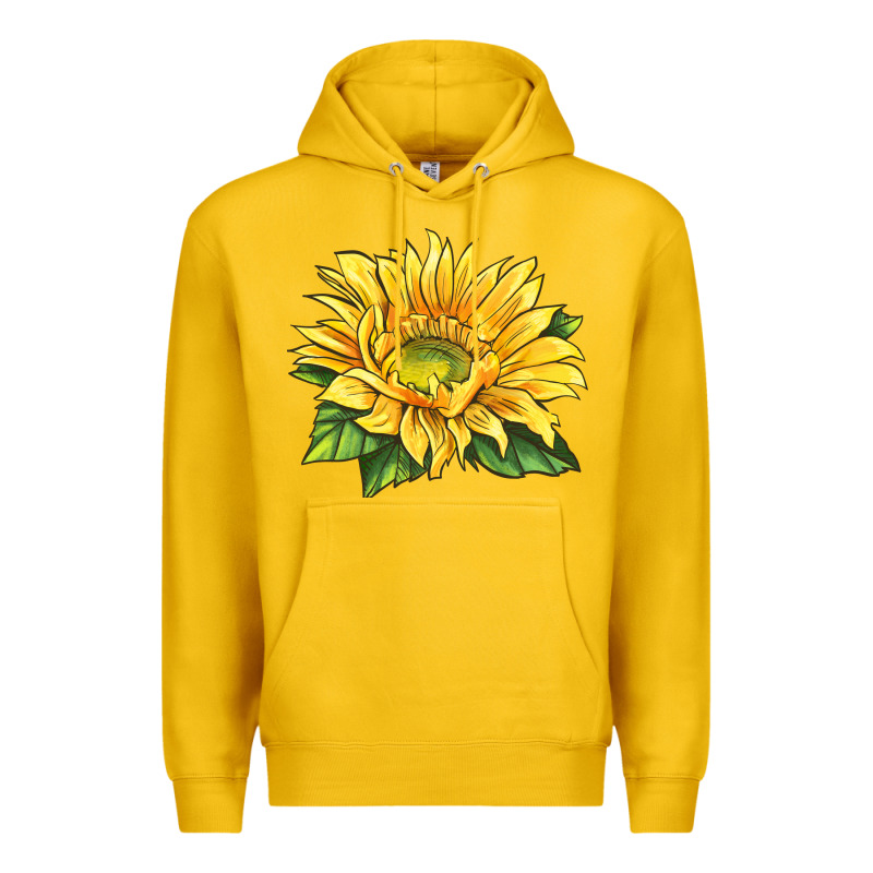 Starburst Greenburst Sunflower Premium Hoodie by LillyAllenDesigns | Teevron