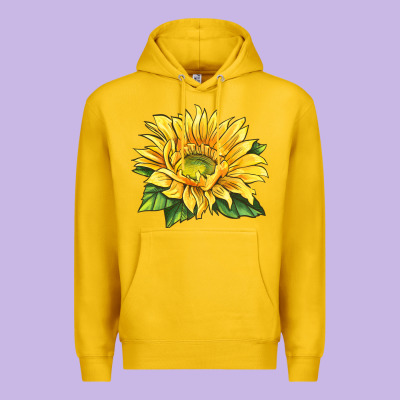 Starburst Greenburst Sunflower Premium Hoodie Designed By Lillyallendesigns