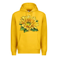 Lemon starburst greenburst sunflower Premium Hoodie - LillyAllenDesigns