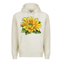 Oatmeal Heather starburst greenburst sunflower Premium Hoodie - LillyAllenDesigns