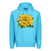 Ocean Blue starburst greenburst sunflower Premium Hoodie - LillyAllenDesigns