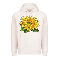 Pale Pink starburst greenburst sunflower Premium Hoodie - LillyAllenDesigns