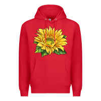 Red starburst greenburst sunflower Premium Hoodie - LillyAllenDesigns