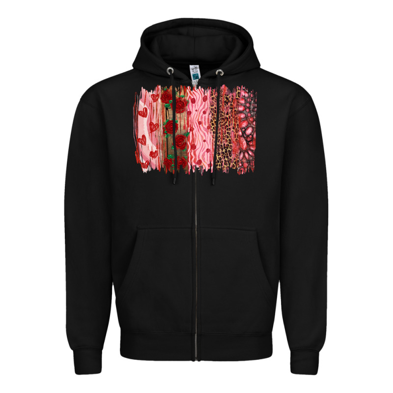 Valentine's Day Brushstrokes Zipper Hoodie by RanaPortraitStore | Teevron
