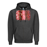 Charcoal Heather valentine's day brushstrokes Zipper Hoodie - RanaPortraitStore
