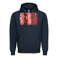 Navy valentine's day brushstrokes Zipper Hoodie - RanaPortraitStore