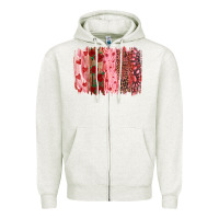 Oatmeal Heather valentine's day brushstrokes Zipper Hoodie - RanaPortraitStore