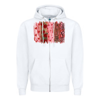 White valentine's day brushstrokes Zipper Hoodie - RanaPortraitStore