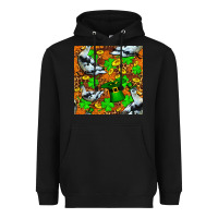 Black St patricks  duck with leprechaun hat  seamless Heavyweight Hoodie - FaDigitalArtStudio
