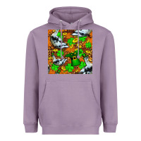 Lavender St patricks  duck with leprechaun hat  seamless Heavyweight Hoodie - FaDigitalArtStudio