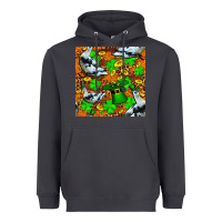 Smoke St patricks  duck with leprechaun hat  seamless Heavyweight Hoodie - FaDigitalArtStudio