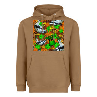 Toasted Coconut St patricks  duck with leprechaun hat  seamless Heavyweight Hoodie - FaDigitalArtStudio