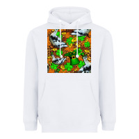 White St patricks  duck with leprechaun hat  seamless Heavyweight Hoodie - FaDigitalArtStudio