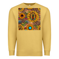 Our Lady Of Guadalupe Sunflower  Seamless Pattern Premium Sweatshirt | Teevron