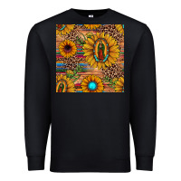 Black our lady of guadalupe sunflower  seamless pattern Premium Sweatshirt - JahusDesignShop