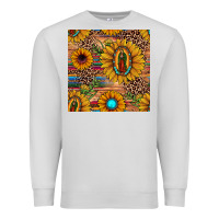 Dove Grey our lady of guadalupe sunflower  seamless pattern Premium Sweatshirt - JahusDesignShop