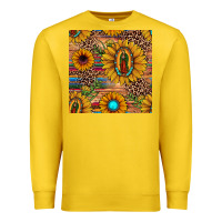 Lemon our lady of guadalupe sunflower  seamless pattern Premium Sweatshirt - JahusDesignShop