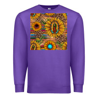 Purple our lady of guadalupe sunflower  seamless pattern Premium Sweatshirt - JahusDesignShop