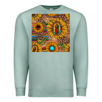 Seafoam our lady of guadalupe sunflower  seamless pattern Premium Sweatshirt - JahusDesignShop