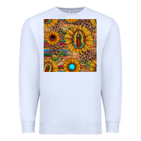 White our lady of guadalupe sunflower  seamless pattern Premium Sweatshirt - JahusDesignShop