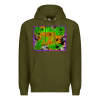 Army Green leopard cowhide halloween background Premium Hoodie - Jasminsmagicworld