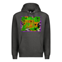 Charcoal Heather leopard cowhide halloween background Premium Hoodie - Jasminsmagicworld