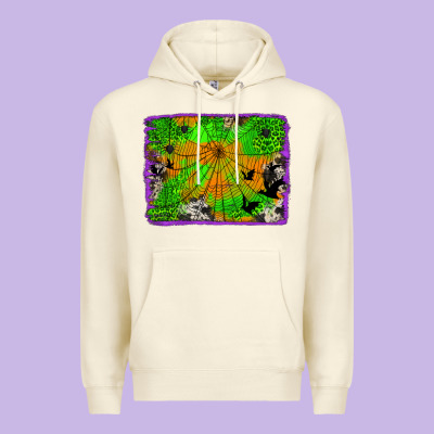 Leopard Cowhide Halloween Background Premium Hoodie Designed By Jasminsmagicworld