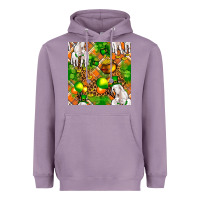 Lavender St patricks  goat family with balloons seamless Heavyweight Hoodie - FaDigitalArtStudio