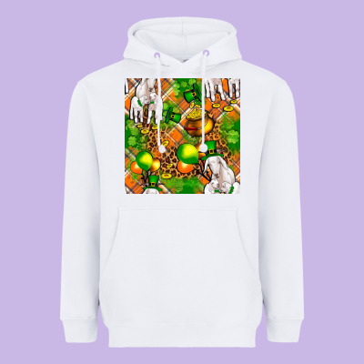 St Patricks  Goat Family With Balloons Seamless Heavyweight Hoodie Designed By Fadigitalartstudio