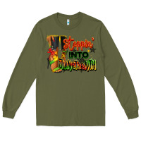 Army Green Steppin' into Juneteenth black fashion girl Long Sleeve Tee - RanaPortraitStore