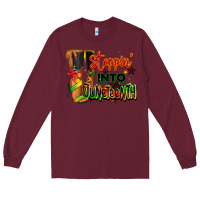 Burgundy Steppin' into Juneteenth black fashion girl Long Sleeve Tee - RanaPortraitStore