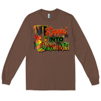 Chestnut Steppin' into Juneteenth black fashion girl Long Sleeve Tee - RanaPortraitStore