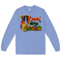 Colony Blue Steppin' into Juneteenth black fashion girl Long Sleeve Tee - RanaPortraitStore