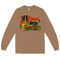 Toasted Coconut Steppin' into Juneteenth black fashion girl Long Sleeve Tee - RanaPortraitStore