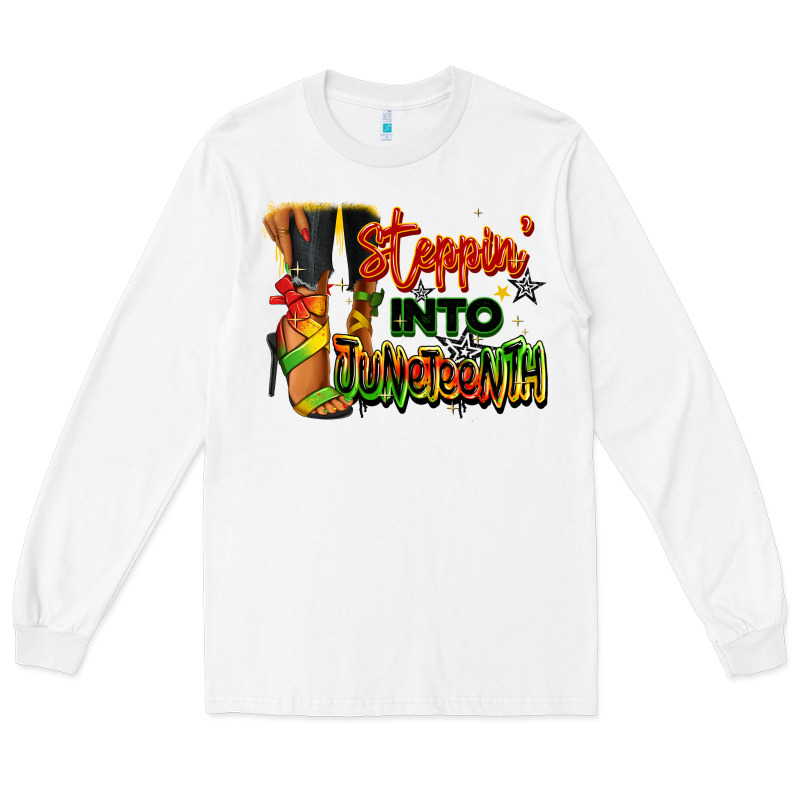 Steppin' Into Juneteenth Black Fashion Girl Long Sleeve Tee by RanaPortraitStore | Teevron