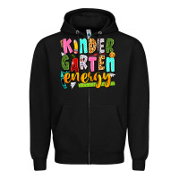 Black kindergarten energy Zipper Hoodie - texasbilliewilder