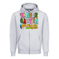 Heather Grey kindergarten energy Zipper Hoodie - texasbilliewilder