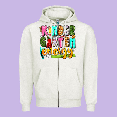 Kindergarten Energy Zipper Hoodie Designed By Texasbilliewilder