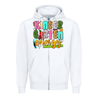 White kindergarten energy Zipper Hoodie - texasbilliewilder
