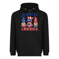 Black god bless america gnome Heavyweight Hoodie - HRA Design Shop