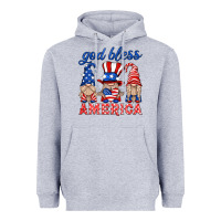 Heather Grey god bless america gnome Heavyweight Hoodie - HRA Design Shop