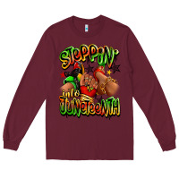 Burgundy Steppin' into Juneteenth sneaker and heel afro wom Long Sleeve Tee - RanaPortraitStore