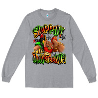 Heather Grey Steppin' into Juneteenth sneaker and heel afro wom Long Sleeve Tee - RanaPortraitStore